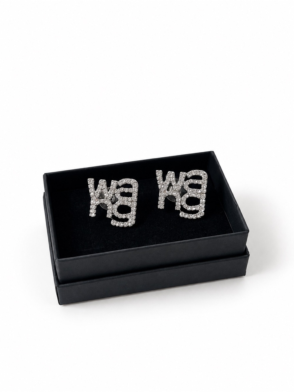 Alexander Wang “WANG” Rhinestone silver Stud Earrings